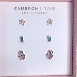 Cameron Rose set of 3 earrings Good vibes